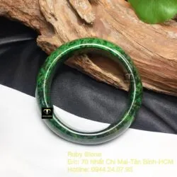 Vòng cẩm thạch sơn thuỷ xanh lá, bản 17mm - Ảnh 8