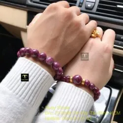 Vòng cặp chuỗi Ruby Nam Phi mix charm vàng 24k - Ảnh 6