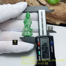 Phật bà quan âm bồ tát Cẩm thạch xanh lý táo, KT 40mm