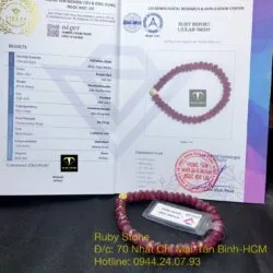 Chuỗi Ruby thiên nhiên mài giác, mix charm vàng 24k - Hình ảnh 4
