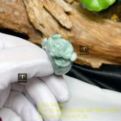 Nhẫn thiềm thừ ngọc Cẩm thạch tạc tay tinh xảo - Hình ảnh 2