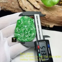 Phật quan âm ngọc Cẩm thạch xanh lý táo, KT 51mm