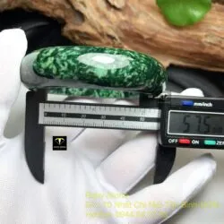 Vòng tay ngọc Cẩm thạch sơn thuỷ xanh vân trắng, bản 17mm - Ảnh 5