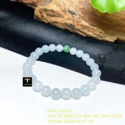Vòng chuỗi băng ngọc mix bi Cẩm thạch xanh lý 7,5 ly Vòng chuỗi băng ngọc mix bi Cẩm thạch xanh lý 7,5 ly