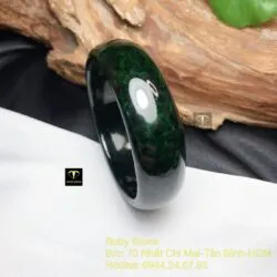 Vòng tay cẩm thạch xanh đen, bản 18mm