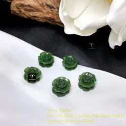 Mặt dây chuyền hoa mẫu đơn Ngọc bích xanh đậm