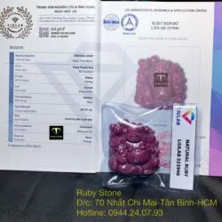 Phật Di Lặc Ruby Nam Phi tạc tay tinh xảo, KT 43mm - Ảnh 7