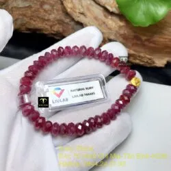 Chuỗi Ruby thiên nhiên mài giác, mix charm vàng 24k - Hình ảnh 5