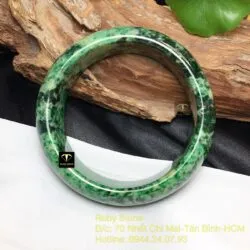 Vòng tay ngọc cẩm thạch xanh phớt trắng cho nam, bản 21mm - Ảnh 9
