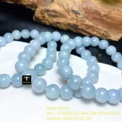 Vòng chuỗi Cẩm thạch Lam ngọc đậm 9,5 ly Vòng chuỗi Cẩm thạch Lam ngọc đậm 9,5 ly