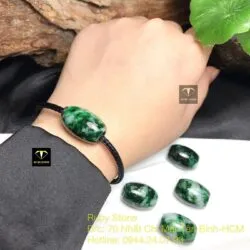 Lu thống ngọc Cẩm thạch sơn thuỷ xanh lý, KT 18-20mm - Hình ảnh 4