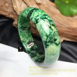 Vòng tay ngọc cẩm thạch xanh phớt trắng cho nam, bản 21mm - Ảnh 11