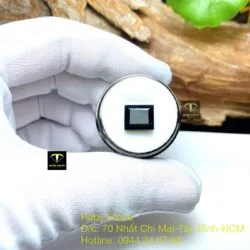 Mặt nhẫn hình chữ nhật ngọc Phỉ Thúy Mực Dục