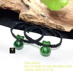 Túi tiền ngọc bích Canada tết dây đeo tay - Hình ảnh 4