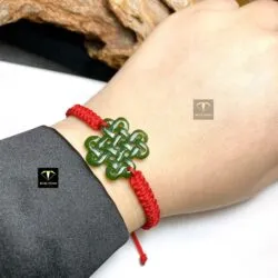 Đồng tâm kết Ngọc bích thắt dây đeo tay