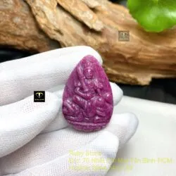 Văn thù bồ tát - Phật bản mệnh Ruby Nam Phi, kích thước 38mm - Hình ảnh 5