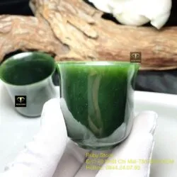 Cặp ly (chén) trà Ngọc bích Canada, cao 50mm - Hình ảnh 7