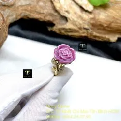 Nhẫn hoa hồng Ruby Nam Phi, vàng 18k - Hình ảnh 8