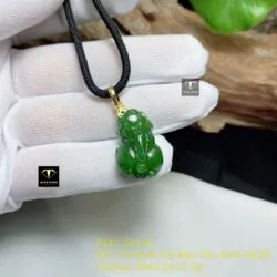 Mặt dây chuyền Tỳ hưu ngọc bích Canada, móc vàng 18k - Ảnh 4