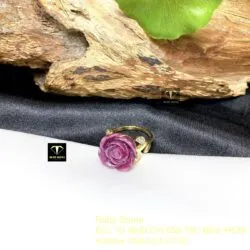 Nhẫn hoa hồng Ruby Nam Phi, vàng 18k - Hình ảnh 4
