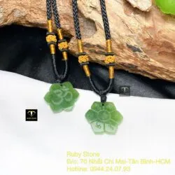 Mặt dây chuyền Lục Tự Đại Minh Chân Ngôn, mặt sau khắc chữ “Om”, KT 21mm - Ảnh 2