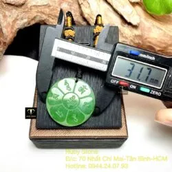 Mặt dây chuyền Lục Tự Đại Minh Chân Ngôn, mặt sau khắc chữ “Om”, KT 31mm - Ảnh 6