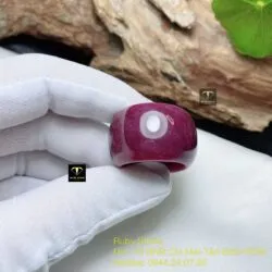 Nhẫn càn long Ruby Nam Phi, bản 18mm, ĐK 19,7mm - Ảnh 3