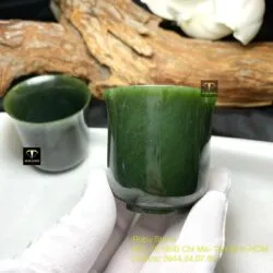 Cặp ly (chén) trà Ngọc bích Canada, cao 50mm - Hình ảnh 2