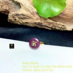 Nhẫn đồng điếu Ruby Nam Phi, vàng 18k - Hình ảnh 5
