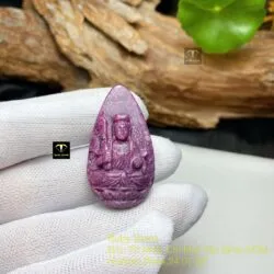 Văn thù bồ tát - Phật bản mệnh Ruby Nam Phi, kích thước 39mm - Ảnh 2