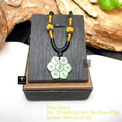 Mặt dây chuyền Lục Tự Đại Minh Chân Ngôn, mặt sau khắc chữ “Om”, KT 21mm - Ảnh 4