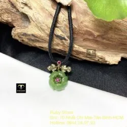 Mặt dây chuyền Hoa mẫu đơn Ngọc bích, vàng 18k - Ảnh 4