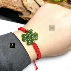 Đồng tâm kết Ngọc bích thắt dây đeo tay