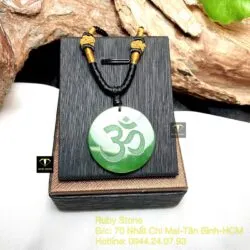Mặt dây chuyền Lục Tự Đại Minh Chân Ngôn, mặt sau khắc chữ “Om”, KT 31mm - Ảnh 7