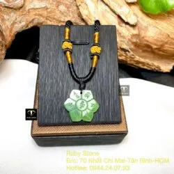 Mặt dây chuyền Lục Tự Đại Minh Chân Ngôn, mặt sau khắc chữ “Om”, KT 21mm