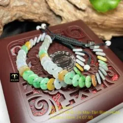 Vòng tay đồng điếu ngọc Cẩm thạch tứ quý - Hình ảnh 4