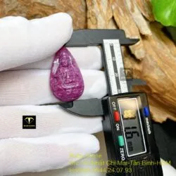 Phật Quan Âm Ruby Nam Phi, kích thước 32mm - Ảnh 3