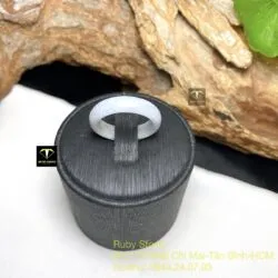 Nhẫn Ngọc Cẩm thạch phớt tím, bản 5,3mm - Ảnh 5