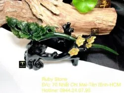Trâm cài tóc hoa mẫu đơn ngọc bích Canada tạc tay tinh xảo - Ảnh 5