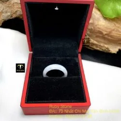 Nhẫn Ngọc Cẩm thạch phớt tím, bản 5,3mm
