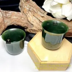 Cặp ly (chén) trà Ngọc bích Canada, cao 50mm - Hình ảnh 8