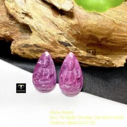 Phật Quan Âm Ruby Nam Phi, kích thước 33mm - Ảnh 2
