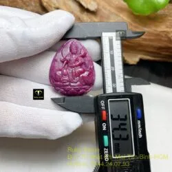 Phổ hiền bồ tát - Phật bản mệnh Ruby Nam Phi, kích thước 34mm - Ảnh 6