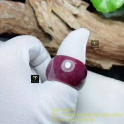 Nhẫn càn long Ruby Nam Phi, bản 18mm, ĐK 19,7mm - Ảnh 2
