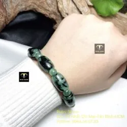 Vòng tay lu thống ngọc Cẩm thạch sơn thuỷ dáng thon (size nhỏ) - Ảnh 5