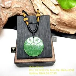 Mặt dây chuyền Lục Tự Đại Minh Chân Ngôn, mặt sau khắc chữ “Om”, KT 31mm - Ảnh 4