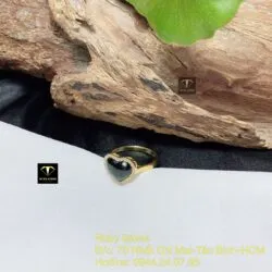 Nhẫn trái tim Phỉ Thuý Mực Dục, vàng 18k - Hình ảnh 5