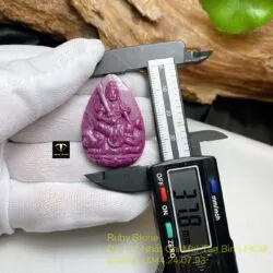 Văn thù bồ tát - Phật bản mệnh Ruby Nam Phi, kích thước 38mm - Hình ảnh 4
