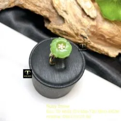 Nhẫn hoa mẫu đơn Ngọc bích, vàng 18k - Ảnh 3