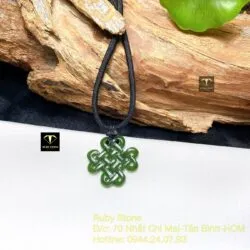 Mặt dây chuyền đồng tâm kết ngọc bích Canada Mặt dây chuyền đồng tâm kết ngọc bích Canada